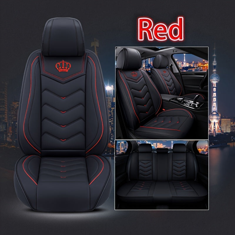 [Luxury Car Seat Covers] Waterproof 5-Seat Luxury Full-Cover Car Seat Covers | 2025 All-Season Fit for SUVs and Sedans, Scratch-Resistant Protection for Original Seats, Simple and Elegant Design Suitable for Women and Family