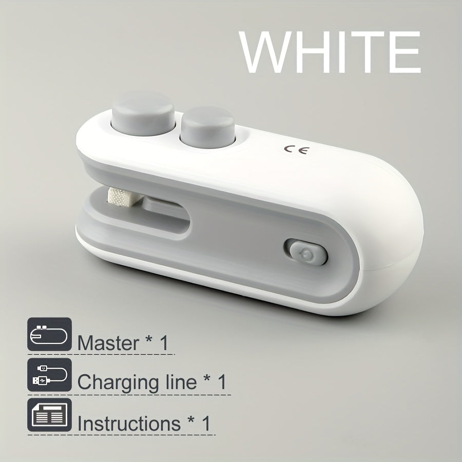 1pc Portable Hand- Sealing Machine with Magnetic Closure & USB- (Battery/USB Charging) - Mini PVC Plastic Bag Sealer for Snacks,,, for home, Travel, Picnic, Camping - Seals Chip Bags, Packaging Automatically