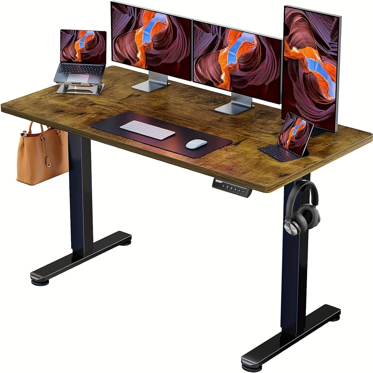 63/55/48/40 inch adjustable height electric lift desk, ergonomically designed recording studio desk, gaming desk, suitable for home offices, cafes, restaurants, recording studios, 4 colors, electric standing desk, perfect Chr