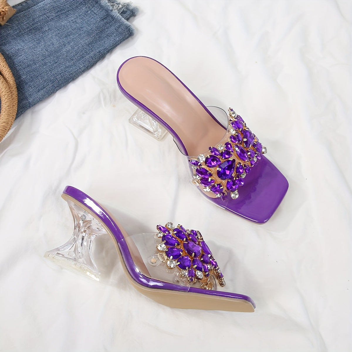 Icelynn Purple Glittery High Heel